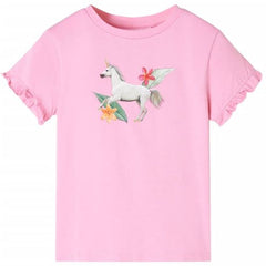 Kids’ T-shirt with Short Sleeves Bright Pink 92