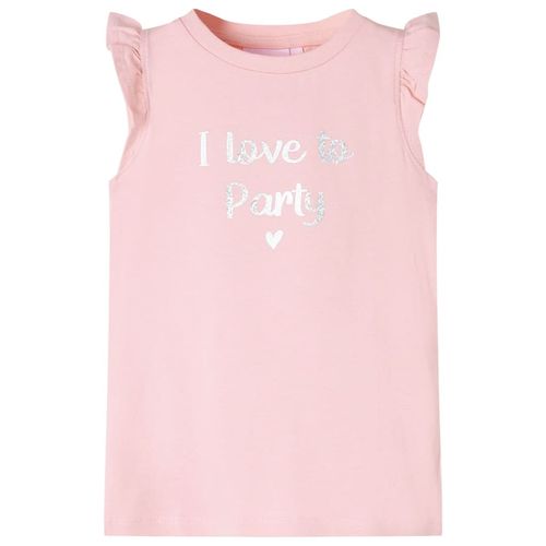 Kids’ T-shirt with Ruffle Sleeves White 92 - light pink / 128 (7-8y)