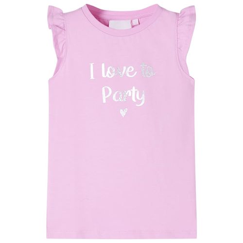 Kids’ T-shirt with Ruffle Sleeves White 92 - lila / 92 (1.5-2y)