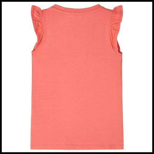 Kids’ T-shirt with Ruffle Sleeves Coral 92
