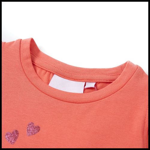 Kids’ T-shirt with Ruffle Sleeves Coral 92