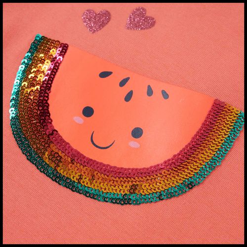 Kids’ T-shirt with Ruffle Sleeves Coral 92