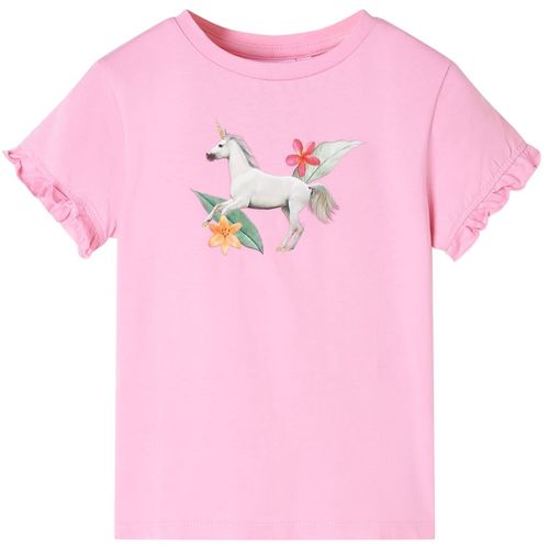 Kids’ T-shirt with Short Sleeves Bright Pink 92
