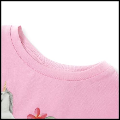 Kids’ T-shirt with Short Sleeves Bright Pink 92