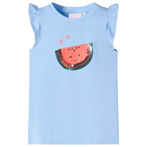 Kids’ T-shirt with Ruffle Sleeves Coral 92 - blue / 116 (5-6y)