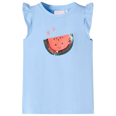 Kids’ T-shirt with Ruffle Sleeves Coral 92