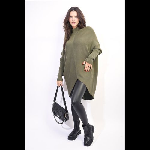 Oversized Satin Ruffle Shirt Dress