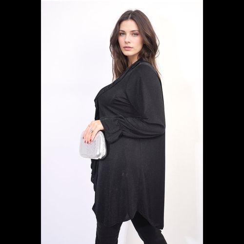 Oversized Satin Ruffle Shirt Dress