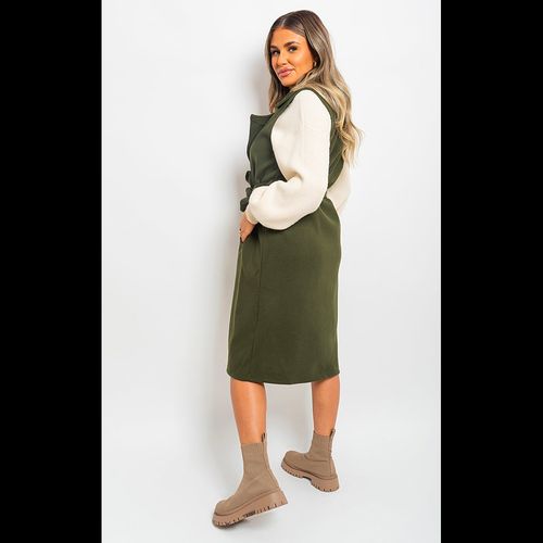 Longline Sleeveless Wide Lapel Waist Tie Jacket