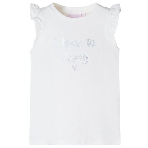 Kids’ T-shirt with Ruffle Sleeves White 92
