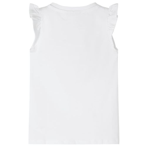 Kids’ T-shirt with Ruffle Sleeves White 92