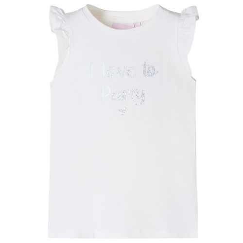 Kids’ T-shirt with Ruffle Sleeves White 92