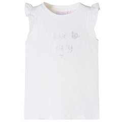 Kids’ T-shirt with Ruffle Sleeves White 92
