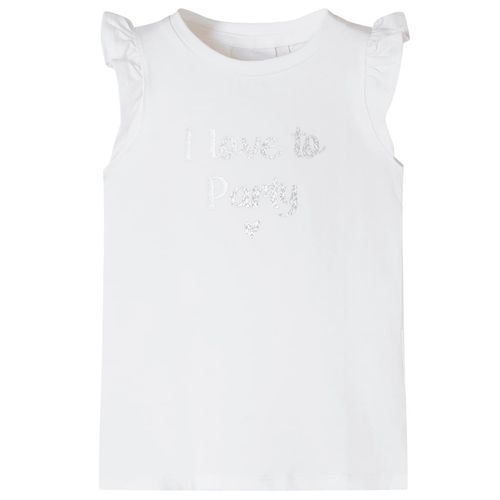 Kids’ T-shirt with Ruffle Sleeves White 92 - white / 128 (7-8y)