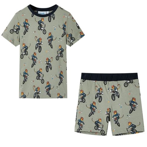 Kids’ Pyjamas with Short Sleeves Light Khaki 92 - 104 (3-4y)