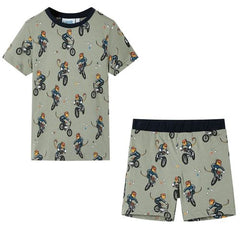 Kids’ Pyjamas with Short Sleeves Light Khaki 92