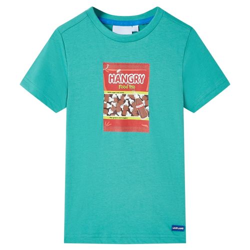 Kids’ T-shirt with Short Sleeves Dark Mint 92 - 116 (5-6y)