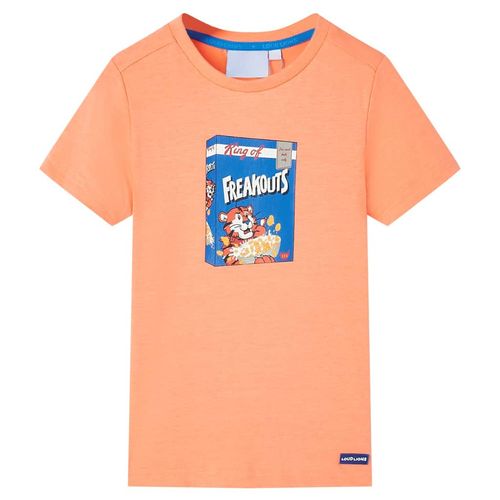 Kids’ T-shirt with Short Sleeves Neon Orange 92 - 104 (3-4y)