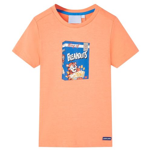 Kids’ T-shirt with Short Sleeves Neon Orange 92 - 116 (5-6y)