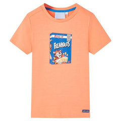 Kids’ T-shirt with Short Sleeves Neon Orange 92 - 116 (5-6y)