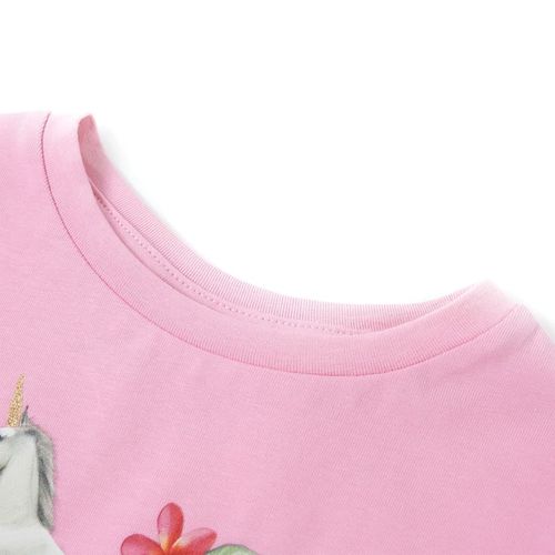 Kids’ T-shirt with Short Sleeves Bright Pink 92