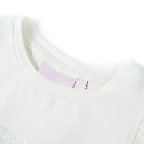 Kids’ T-shirt with Ruffle Sleeves White 92