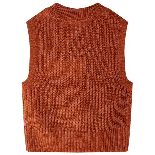 Kids’ Sweater Vest Knitted Cognac 92