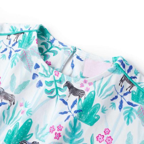 Kids’ Dress Ecru and Dark Mint 92