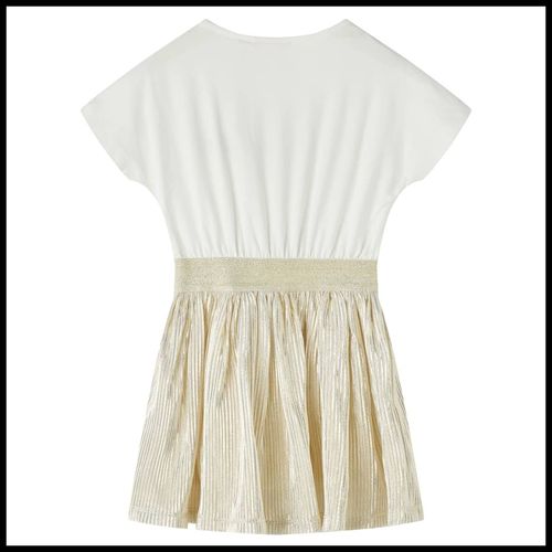 Kids’ Dress with Short Sleeves Ecru 92