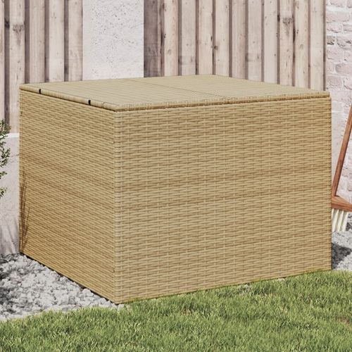 vidaXL Garden Storage Box Poly Rattan 200x50x60 cm Black