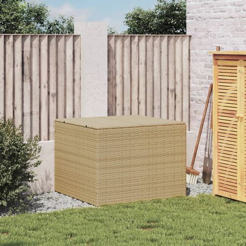 vidaXL Garden Storage Box Poly Rattan 200x50x60 cm Black