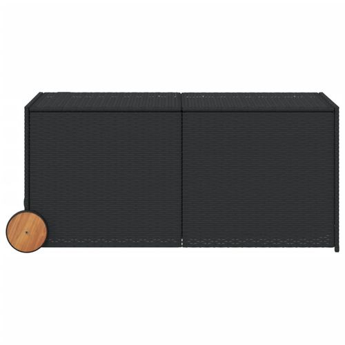 vidaXL Garden Storage Box Poly Rattan 200x50x60 cm Black
