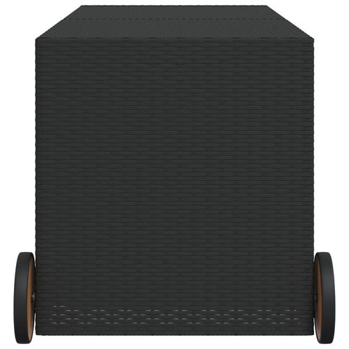 vidaXL Garden Storage Box Poly Rattan 200x50x60 cm Black