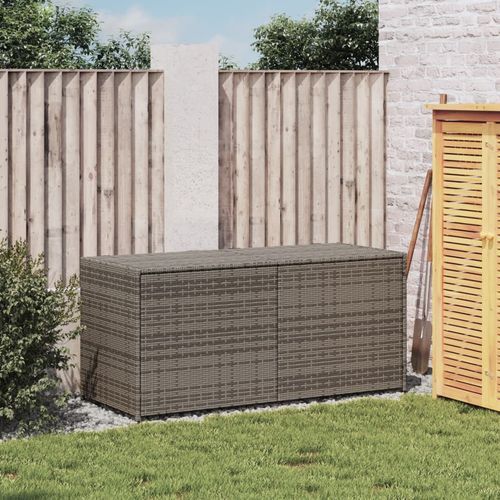 vidaXL Garden Storage Box Poly Rattan 200x50x60 cm Black