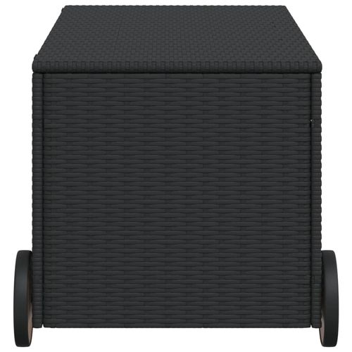 vidaXL Garden Storage Box Poly Rattan 200x50x60 cm Black