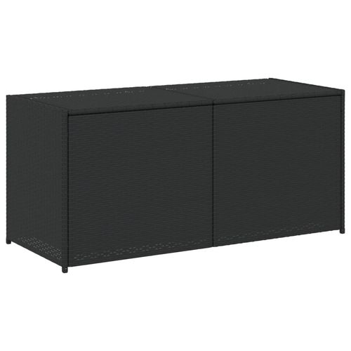 vidaXL Garden Storage Box Poly Rattan 200x50x60 cm Black