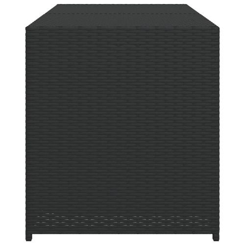vidaXL Garden Storage Box Poly Rattan 200x50x60 cm Black