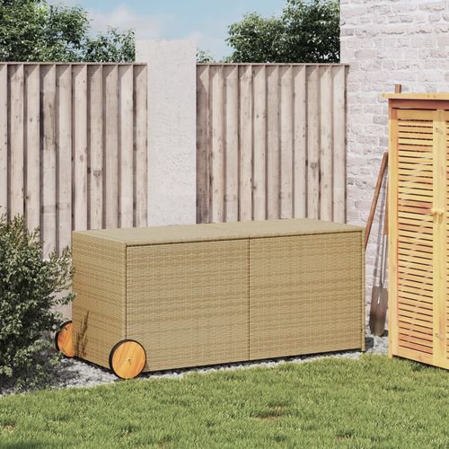 vidaXL Garden Storage Box Poly Rattan 200x50x60 cm Black