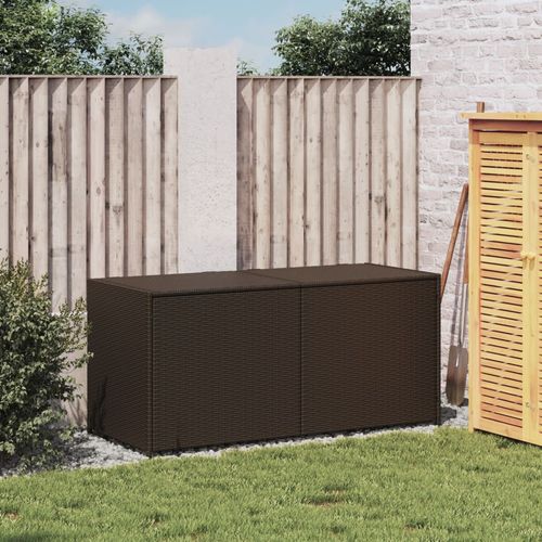 vidaXL Garden Storage Box Poly Rattan 200x50x60 cm Black