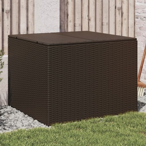 vidaXL Garden Storage Box Poly Rattan 200x50x60 cm Black - brown / 80 x 75 x 59 cm