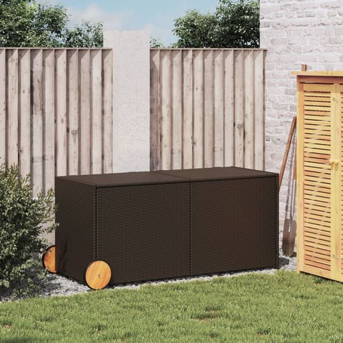 vidaXL Garden Storage Box Poly Rattan 200x50x60 cm Black