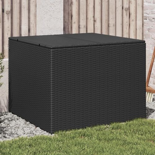 vidaXL Garden Storage Box Poly Rattan 200x50x60 cm Black - black / 80 x 75 x 59 cm