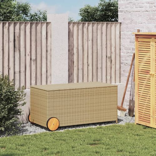 vidaXL Garden Storage Box Poly Rattan 200x50x60 cm Black