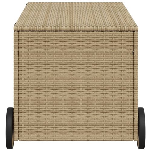 vidaXL Garden Storage Box Poly Rattan 200x50x60 cm Black