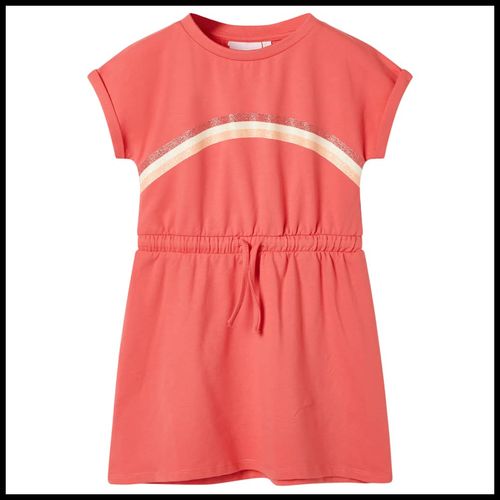 Kids’ Dress with Drawstring Light Pink 92