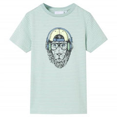 Kids’ T-shirt with Stripes Light Mint 92