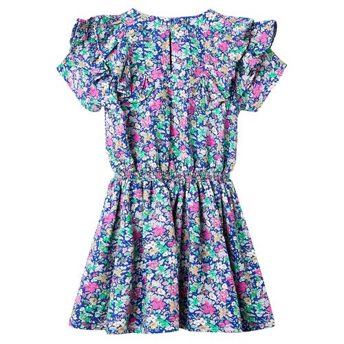 Kids’ Dress with Ruffle Sleeves Cobalt Blue 92