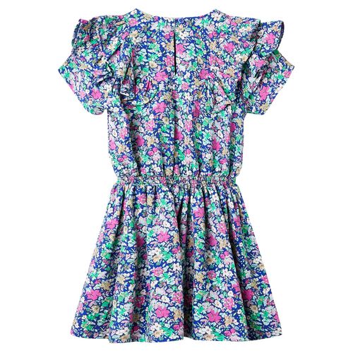 Kids’ Dress with Ruffle Sleeves Cobalt Blue 92