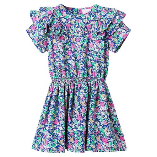 Kids’ Dress with Ruffle Sleeves Cobalt Blue 92 - 116 (5-6y)