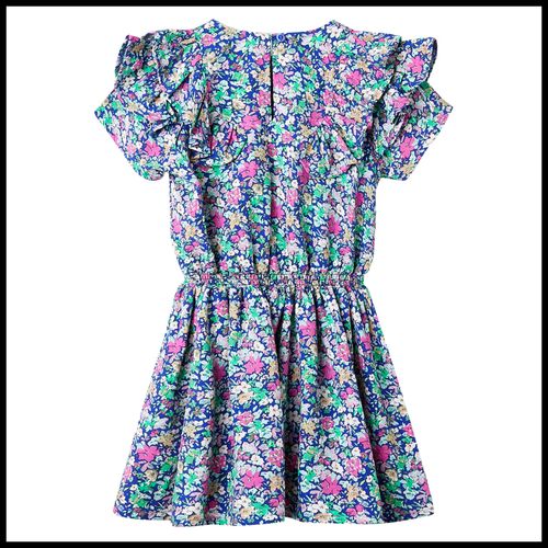 Kids’ Dress with Ruffle Sleeves Cobalt Blue 92